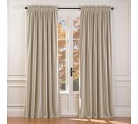 Lazzzy Velvet Curtains Beige Room Darkening Curtains Drapes for Bedroom Living Privacy Home Decor Rod Pocket 84 Inch Length 2 Panels, W62 x L84