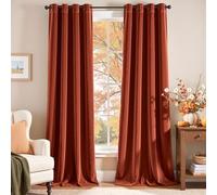 Lazzzy Velvet Curtains, Blackout Curtains, Thermally Insulated, 274 cm Length, Window Curtains for Bedroom, Living Room, Super Soft, Luxurious, Window Treatment, 2 Panels, Rust Red
