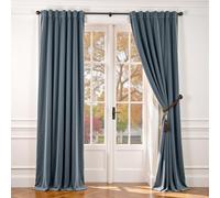 Lazzzy Velvet Curtains Blue Room Darkening Curtains for Bedroom Living Room Window Treatments Luxury Rod Pocket 96 Inch Long 2 Panels Aegean Blue W 24 x L 38 Inch