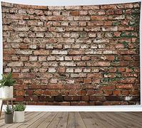 LB Brick Wall Tapestry Red Stone Wall Hanging Tapestry Vintage Aesthetic Tapestries for Living Room Bedroom Dorm Wall Decor,92x70 inch