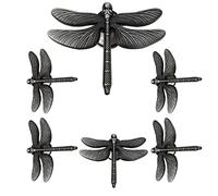 LB-LAIBA Dragonfly Drawer Knobs Modern Dresser Pulls for Closet Cabinet Cupboard Wardrobe Furniture Door Pulls Home Kitchen Hardware Decoration 6 Pieces (Antique Pewter)