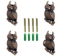 LB-LAIBA Owl Coat Hooks, Owl Wall Hanger Hooks Rack, Decorative Wall Mounted Coat Hooks for Hanging Clothes Coats Towels Keys Hats, 4 Pack Animal Mounted Wall Hook