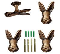 LB-Laiba Rabbit Coat Hooks, Animal & Decorative Wall Hooks Rack Hangers for Hanging Hats, Jackets, Bags, Towels, Keys, Scarves - Home & Kitchen Wall Hangers - 4 Pieces