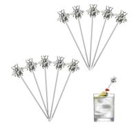 LB-LAIBA Stainless Steel Cocktail Picks Martini Olive Picks for Mojitos Bloody Marys Olives Appetizers Fruits Sandwiches Drink Home Bar Decor 10 pieces (Honeybee S)