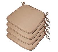 LB Luxury Garden Dining Chair Foam Cushions Tie On Seat Pads Square/Round in sets (SET OF 2, LATTE SQUARE)