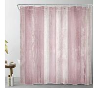 LB Rustic Wood Shower Curtain Vintage Barn Door Shower Curtains for Bathroom Pink Farmhouse Polyester Anti Mould Waterproof Extra Long Bath Curtain Set with Hooks,78Lx71W inches