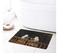 LB Spooky Halloween Bath Mat Ghosts Reading Book Doormat 24x16inch Vintage Library Soft Absorbent Washable Floor Mat for Bathroom