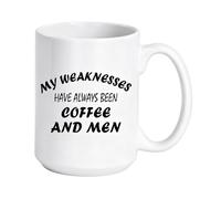 Lbanasd Dolly Famous quote ceramic Mug, Interesting wacky mug cup, My weaknesses, Gifts for Women, Gift for Her, Funny Birthday Present, Coffee Lover Present, Country Music Fan，15oz White