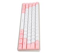 LBEC Mechanical keyboard, wired gaming keyboard, contrast color key line separation for office (White Pink)