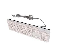 LBEC Retro Punk RBG Adjustable Ergonomic Mechanical Gaming Keyboard 104 Keys Home Computer Keyboard (White)