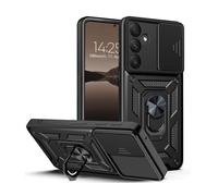 LBH Armor Case for Samsung Galaxy A55 5G Case with Camera Protection Outdoor Shockproof Mobile Phone Case 360 Degree Metal Ring Holder Stand Protective Case for Mobile Phone Holder Car Magnet Black