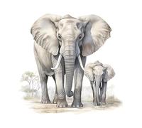 LBHSWWX Elephant Wall Decal, African Safari Art Sticker, 57 x 52 cm, Grey