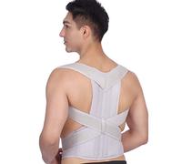 LBHT Summer Ultra-Thin Full Back Posture Corrector Adjustable Spinal Support Belt Men Women Shoulder Neck Lumbar Clavicle Brace Teenager Hunchback Correction (Color : Grey, Size : M)