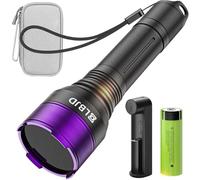 LBJD 365NM UV Blacklight Flashlight, 4-core Filtered LED, High Power and Long Range Professional Grade Beam for Yooperlite Hunting, Detection of Pet Urine, Resins and Professional Applications
