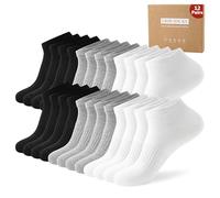 LBJR 12 Pairs Trainer Running Socks, Women Men Ankle Sportsocks, Low Cut Cotton Athletic Socks