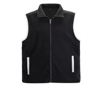 LBL Men’s Fleece Gilets Lightweight Sleeveless Jacket Winter Warm Outerwear Gilets Windproof Body Warmers Outdoor Golf Vests with Zipped Pockets BS055 Black XL