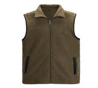 LBL Men’s Fleece Gilets Lightweight Sleeveless Jacket Winter Warm Outerwear Gilets Windproof Body Warmers Outdoor Golf Vests with Zipped Pockets BS055 Army Green M