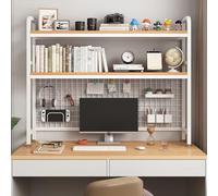 LBLFEBD 2-Tier 3-Tier Desktop Bookcase For Computer Desk, Dorm Desk Countertop Storage Hutch Book Shelves, Metal Office Desk Storage Hutch,Multipurpose Dorm Room Desk Shelf