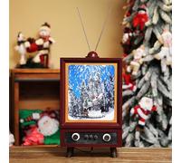 LBMED Christmas Snow Globe TV, LED Glittering Lighted Water Lantern with Automatic falling snow and 8 songs, Create a romantic atmosphere, Add a strong festive atmosphere, for home, bedroom