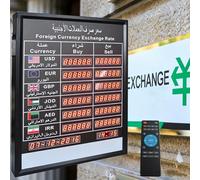 LBMED Exchange Rate Display Board, 6 Countries World Exchange Rate Clock With Remote Control, Display Buy Price/sell Price, Automatic Time Update, Power-off Memory, Aluminum Alloy Casing