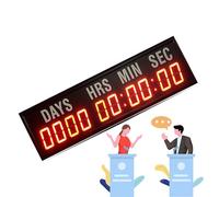 LBMED LED Timer, Debate Competition Reminde, Alarm Function and 12/24Hour Format, Countdown Function, 6-level Brightness Adjustment, Aluminum Alloy Casing, for Debate Competition, Sports Competition