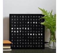 LBMED LED Word Clock, Electronic Accent Wall Clock, Adjustable Brightness, Support Forward Rewind Time, 5-minute Reminder Function Before The Hour, Personalized Visual Experience, for Home, Office