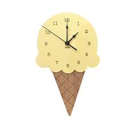 LbojailiAi Wooden Ice Cream Home Living Room Office Decor Shape Wall Clock Arabic Numerals