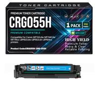 LBP663cdw LBP663cdn LBP664cx Toner Cartridges Compatible CRG-055H Toner for Canon MF742cdw MF744Cdw MF746cx Printers with chip High Yield Work,Cyan-CRG055H