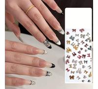 LBPEPAMZ 100Pcs Leopard Print Bow Nail Art Charms Mixed Styles Nail Jewels for Design Nails 3D Resin Cute Bow Nail Art Decorations Gems DIY French Acrylic Nails Rhinestone Supplies for Women Manicure
