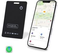 LBPRT Airtag Wallet Tracker Thin 1.6mm, Rechargeable Air Tag Card Work with Apple Find My APP (iOS Only, Android not Supported) Item Finder Locator for Luggage Suitcase/Purse/Bag