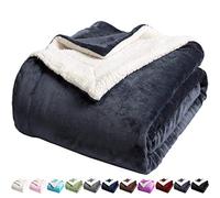 LBRO2M Sherpa Bed Blanket Twin Size Super Soft Fuzzy Plush Warm Cozy Fluffy Microfiber Couch Throw Velvet Fleece Double Reversible Luxurious Blankets (Dark Grey, Twin(65x90 Inches))