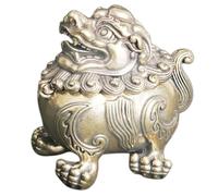 LBRTMED 5.8cm retro brass unicorn incense burner to attract wealth and ward off Evil spirits, creative home desktop tea pet ornaments and crafts