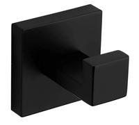 LBRTMED Bathroom Accessories Set with 4 Black Hooks for Hanging Towels Wall Mounted Bar Rack for Toilet Paper Rolls Stainless Steel Hardware.