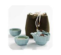 LBRTMED Drinkware Coffee Tea Sets Ceramic Teapot Kettle Teacup Porcelain Portable Travel Tea Set Chinese Tea Set (3 Travel Tea Sets)