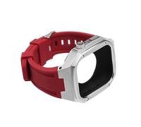 LBRTMED KANUZ Colorful Silicone Strap Metal Case for iWatch SE 8 7 6 5 4 40mm 41mm 44mm 45mm Men Replace Band Modification DIY Kit (Color : 10mm Gold Clasp, Size : for 40mm)