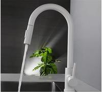 LBRTMED Kitchen Intelligent Digital Led Temperature Display White Hot Cold Water Pull Out Touch Sensor Swing Wash Basin Water Tap