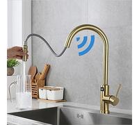 LBRTMED Kitchen Intelligent Digital Led Temperature Display White Hot Cold Water Pull Out Touch Sensor Swing Wash Basin Water Tap
