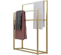 LBRTMED Metal Floor Towel Holder - Stand Alone Bathroom Towel Rack for Shower Kitchen Tub - Stylish Storage Solution (D 75 * 20 * 110Cm)