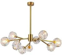 LBRTMED Modern Sputnik Chandeliers Crystal Ball Pendant Light 18 Lights Contemporary Branch Chandeliers Gold Ceiling Light Compatible with Living Room Bar Shop,for Home Decor