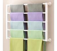 LBRTMED Multifunctional Wall Mounted Scarf Rack Towel Storage Organizer for Ties Silk Scarves Wrapping Paper and Ribbon SpaceSaving Metal Holder for Wall Display