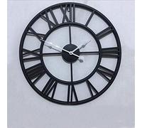 LBRTMED New Big Roman Numerals Giant Open Face Metal Large Outdoor Garden Wall Clock Black metal wall clock 50cm