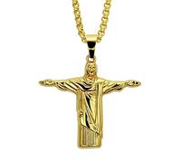 LBRTMED Personality, Jesus Pendant 30 Inch/75 cm Hip Hop Jewelry Gold Pendant Men and Women