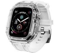 LBRTMED SCHIK Modification kit transparent protective case rubber strap for 45mm 44mm, designer colorful watch case rubber watch band loop for iwatch 8 7 6 5 4 SE