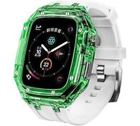 LBRTMED SCHIK Modification kit transparent protective case rubber strap for 45mm 44mm, designer colorful watch case rubber watch band loop for iwatch 8 7 6 5 4 SE