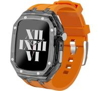 LBRTMED SCHIK Transparent Watch Case Rubber Band,For 44mm 45mm,Clear Watch Case Bezel Sport Breathable Strap Mod Kit,For Iwatch Series 9/8/7/6/5/4/SE Replacement