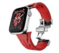 LBRTMED Series 10 46mm Band for Ultra2 49mm 45mm 44mm Sport Silicone Strap Metal Connector Butterfly Buckle Accessories for Iwatch Series 9 8 7 6 5 4 Se for Men