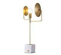 LBRTMED Table Lamp European and American Style of Modern Marble Plinth Creative Personality Living Room Bedroom Den Office's Simple Bedside Reading Lamps Copper Lamp Holder 21 18 63cm Simple Roma