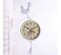 LBRTMED VejiA Wall Clock,Double Sided Wall Clock, Train Station Paddington Station Clock for Garden Outdoor Home Silent Non-Ticking Wall Mounted Clock,Black,45 * 29 * 9C
