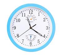 LBRTMED Wall Clocks Bedroom Round Wall Clock Battery Operated Silent Quartz Clocks with Thermometer Hygrometer for Home Decoration Wall Clock Kitchen