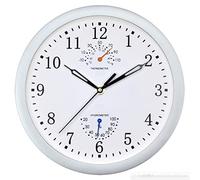 LBRTMED Wall Clocks Bedroom Round Wall Clock Battery Operated Silent Quartz Clocks with Thermometer Hygrometer for Home Decoration Wall Clock Kitchen